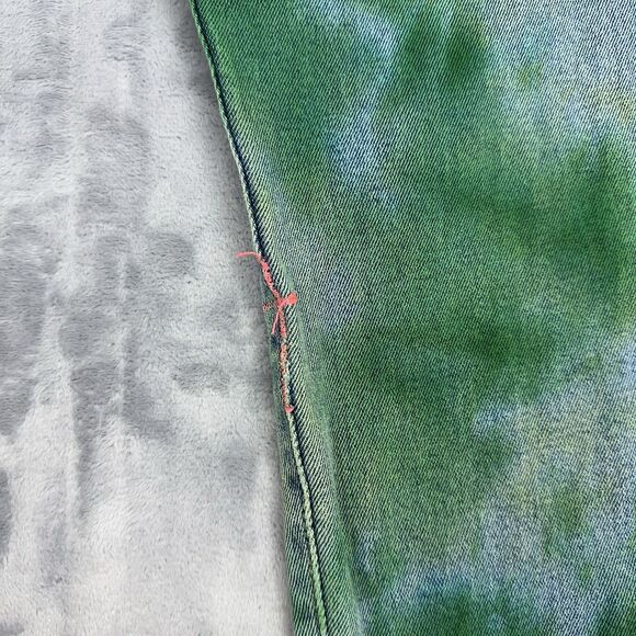 Sync Denim Jeans Mens Size 34 Green Tie Dye Distressed Skinny Jeans - Picture 10 of 16